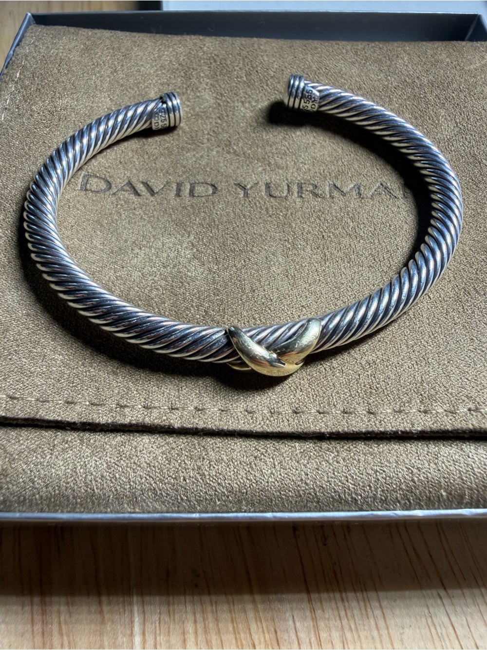 David Yurman Two-Tone Cable Bracelet - Silver & Gold Knot